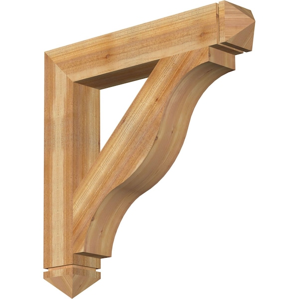 Ekena Millwork Funston Arts & Crafts Rough Sawn Bracket, Western Red Cedar, 6"W x 38"D x 38"H BKT06X38X38FST03RWR - main
